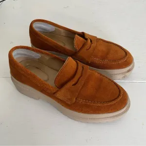 The Patina Leather Suede Lug Sole Loafer Shoes Sz 7