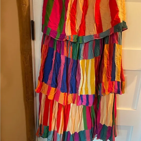The Sunset Stripes Lenzing™ Ecovero™ Viscose Midi Skirt