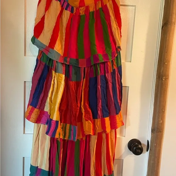 The Sunset Stripes Lenzing™ Ecovero™ Viscose Midi Skirt