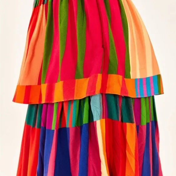 The Sunset Stripes Lenzing™ Ecovero™ Viscose Midi Skirt