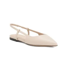 THEORY Nude Made In Italy Leather Slingback Flats