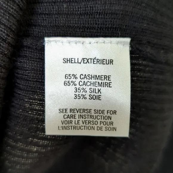 Theyskens' Theory Cashmere &amp; Silk Lightweight Ribbed Knit Sweater Black Large