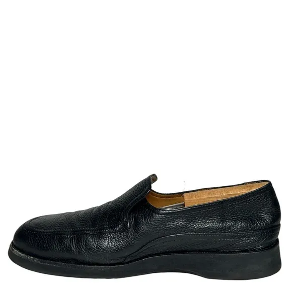 Thierry Rabotin Black Pebbled Leather Loafer Mens Sz. 12.5