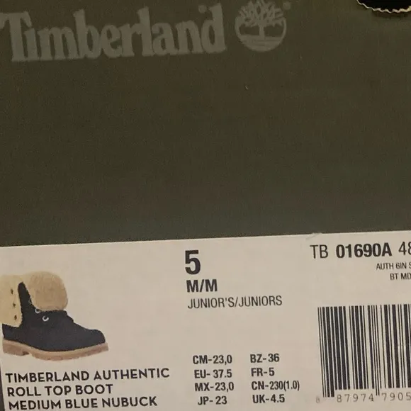 Timberland  6” Authentic Roll Top Medium Blue Nubuck Boots