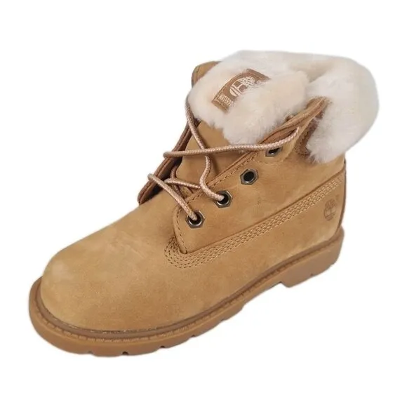 Timberland 6 In Pom Pom Boots Little Kids Wheat Hiking Outdoors
