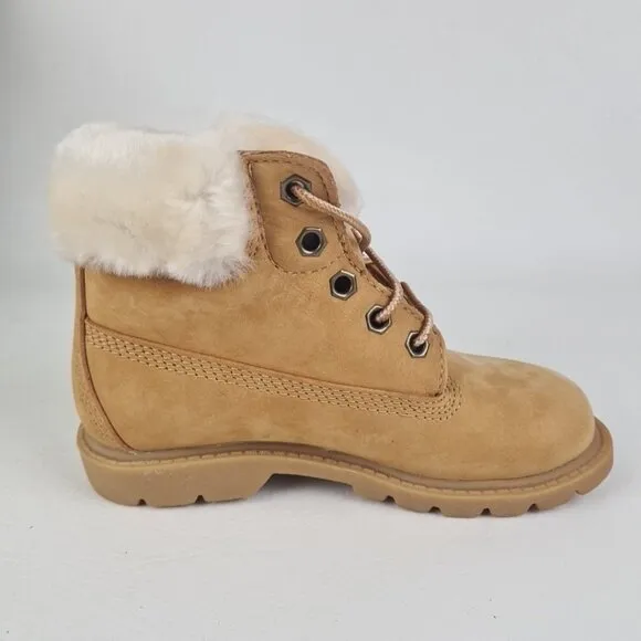 Timberland 6 In Pom Pom Boots Little Kids Wheat Hiking Outdoors