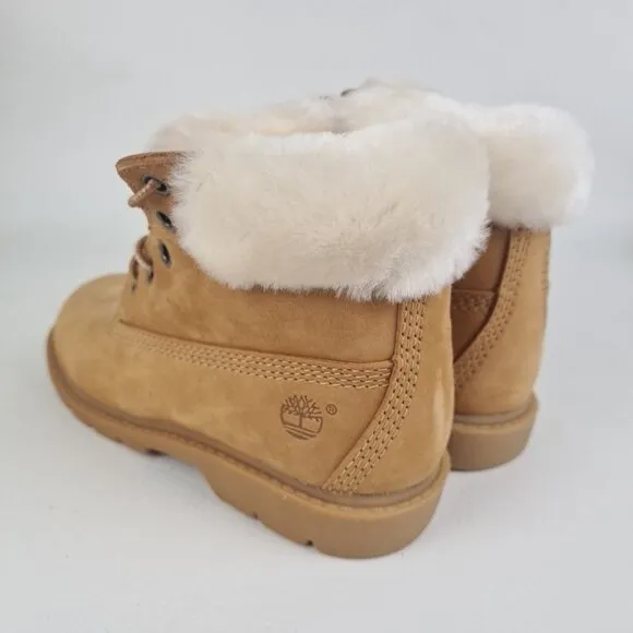 Timberland 6 In Pom Pom Boots Little Kids Wheat Hiking Outdoors