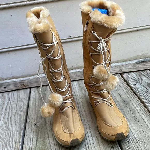 Timberland Boots - Girls Nordic Groove Wheat Winter Leather Tall Boots Size J7