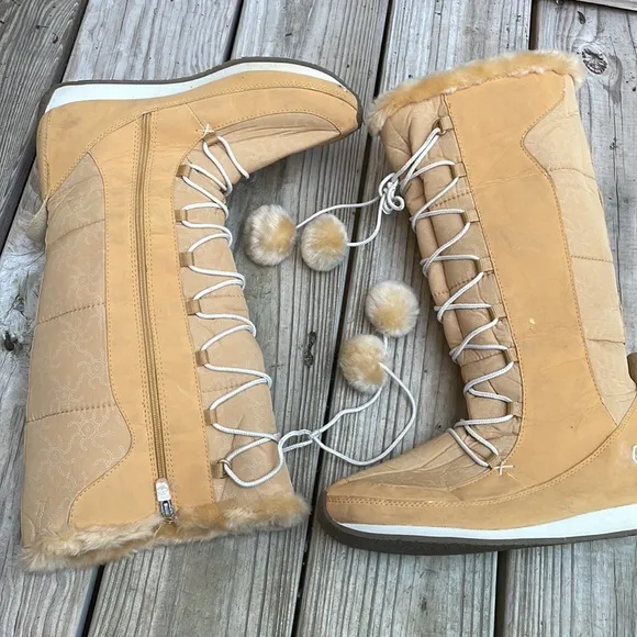 Timberland Boots - Girls Nordic Groove Wheat Winter Leather Tall Boots Size J7