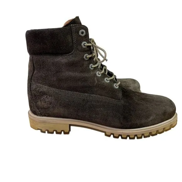 Timberland Boots Men's Size 12 Green Suede Autumn Leaf Waterproof Work Hiking