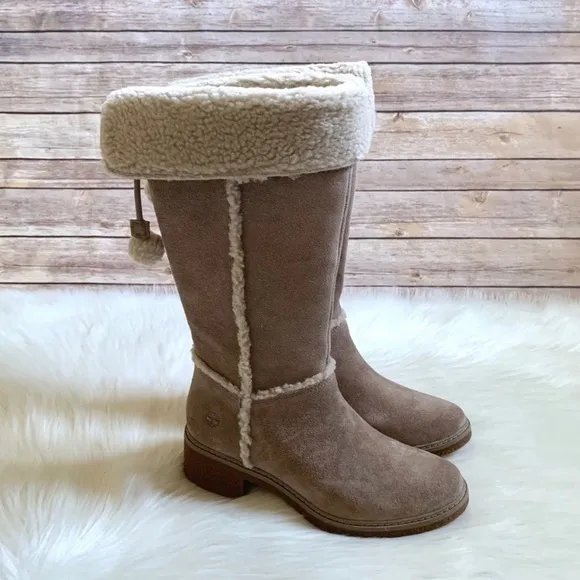 Timberland Brinda Taupe Suede Tall Boots