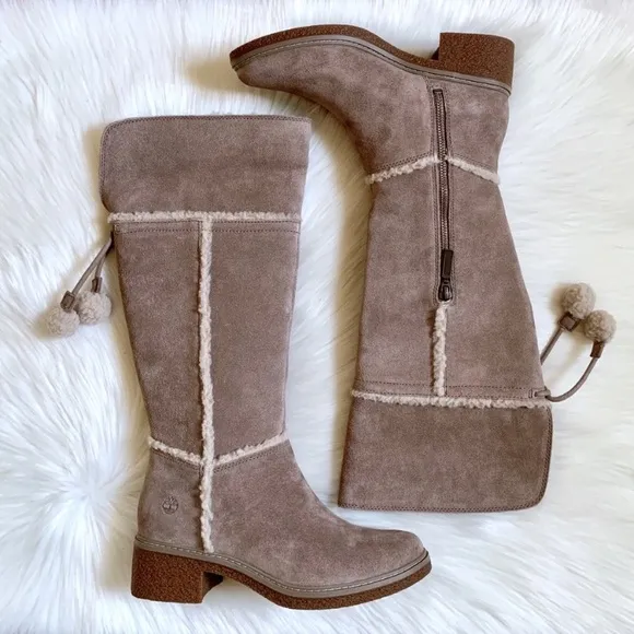 Timberland Brinda Taupe Suede Tall Boots