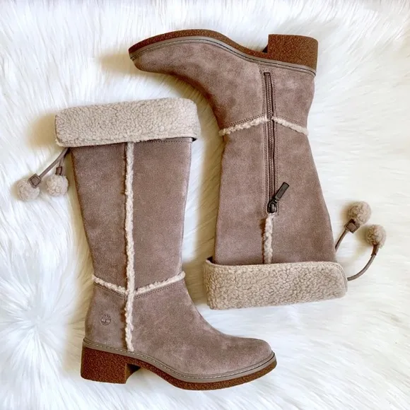 Timberland Brinda Taupe Suede Tall Boots
