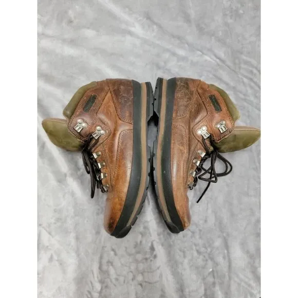 Timberland Eurohiker Brown Leather Ankle Hiking Boots Trail Mens Size US ‎ 12 M