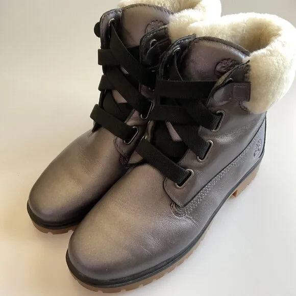 TIMBERLAND JAYNE METALLIC BOOTS LIKE NEW