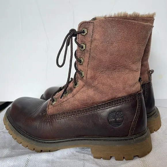 Timberland Shearling Foldover Boots 5.5