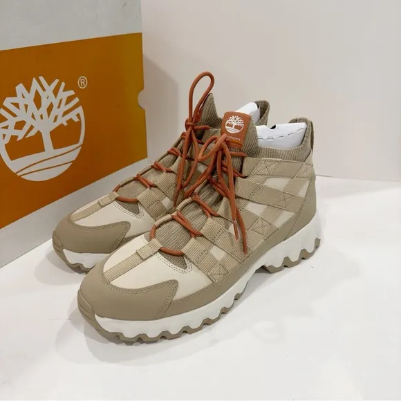Timberland TBL Edge EK  Mid Men’s Hiking Boots Shoes White Beige Nubuck