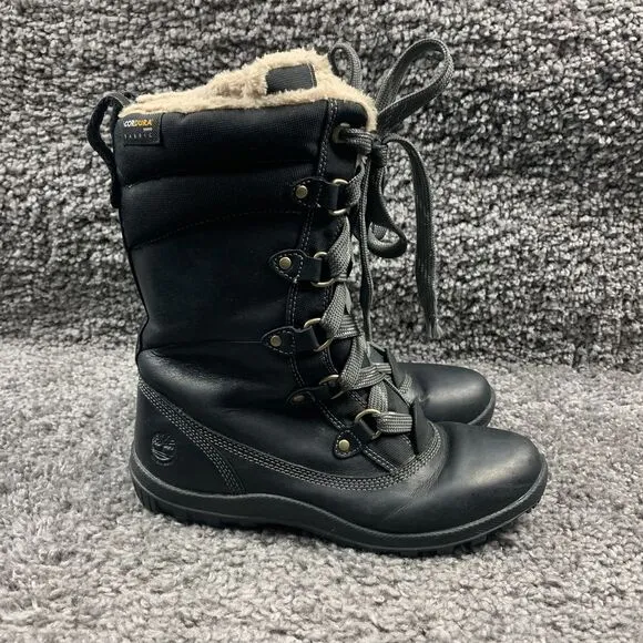 Timberland Women's Mount Hope Leather &amp; Fabric Waterproof Snow Boots 8709R SZ 8