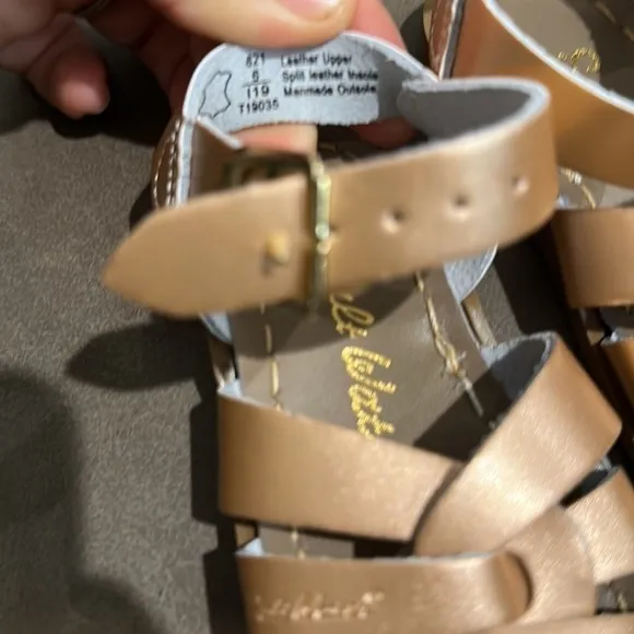 TODDLER GIRLS SALT WATER SANDALS ROSE GOLD SIZE 6 NEW
