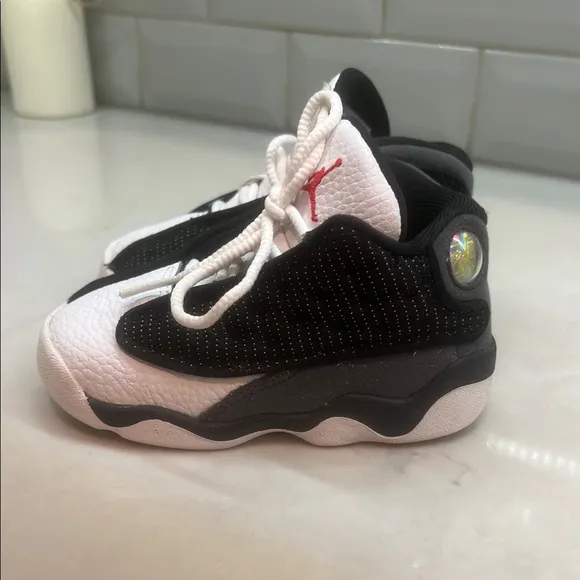 Toddler Jordan's Black and White with Red Logo