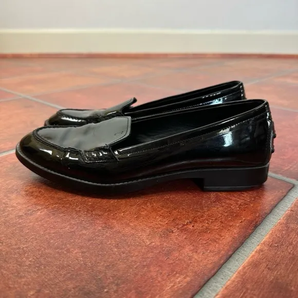 Tod's Black Patent Leather Loafers Size 37