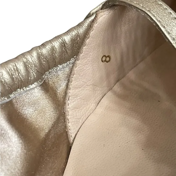 TOD'S Gold and Sequin Square toe flats size 8