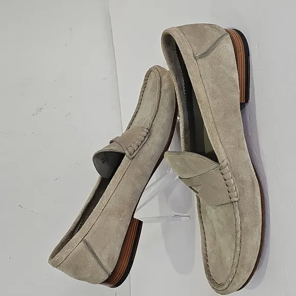 Tod's Suede Penny Loafers - Ivory Size 8.5 Leather Suede