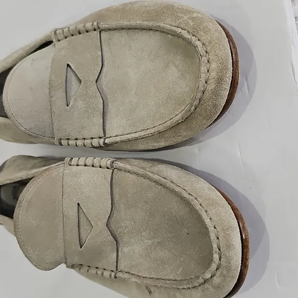 Tod's Suede Penny Loafers - Ivory Size 8.5 Leather Suede