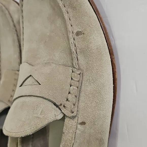 Tod's Suede Penny Loafers - Ivory Size 8.5 Leather Suede