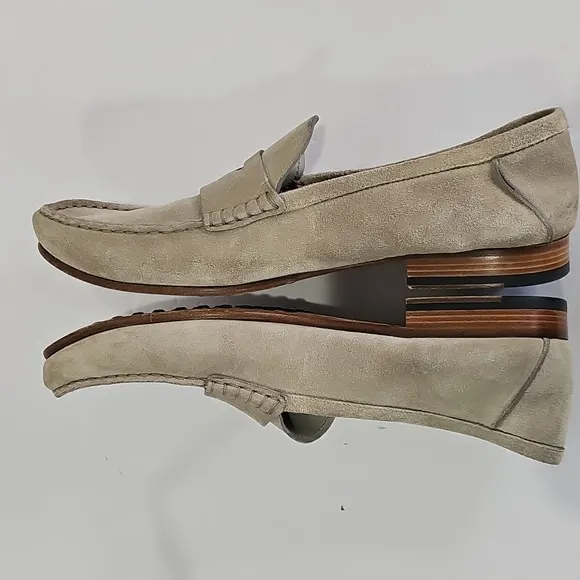 Tod's Suede Penny Loafers - Ivory Size 8.5 Leather Suede