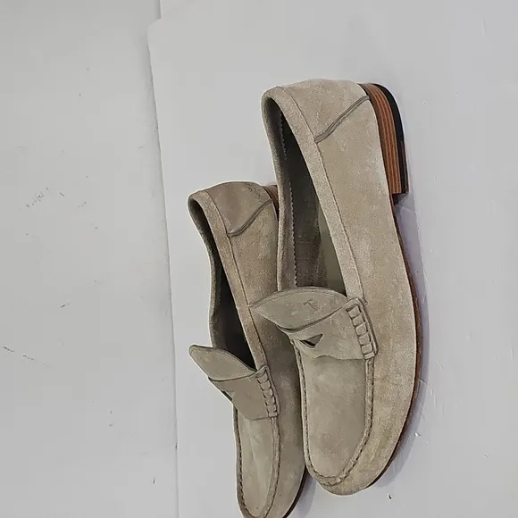 Tod's Suede Penny Loafers - Ivory Size 8.5 Leather Suede