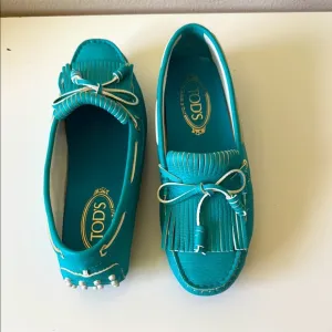 TOD'S Turquoise Loafers
