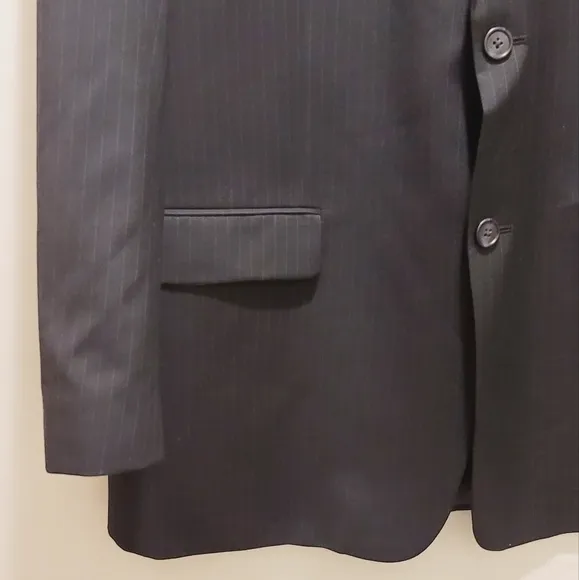 Tommy Hilfiger Mens Suit Jacket 48L Navy‎ Blue Pinstripe New Business