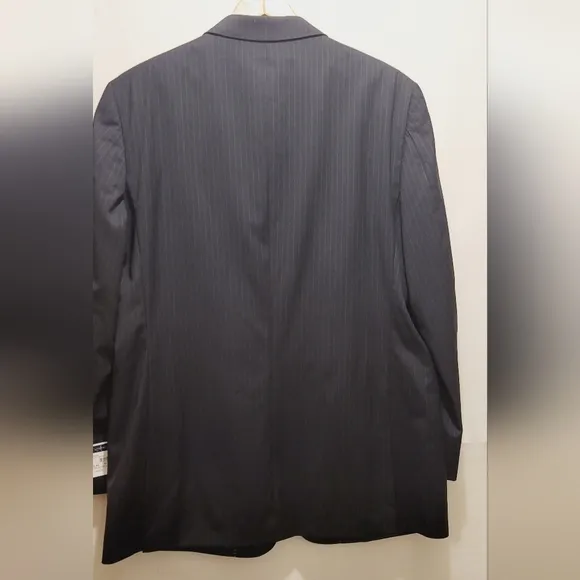 Tommy Hilfiger Mens Suit Jacket 48L Navy‎ Blue Pinstripe New Business