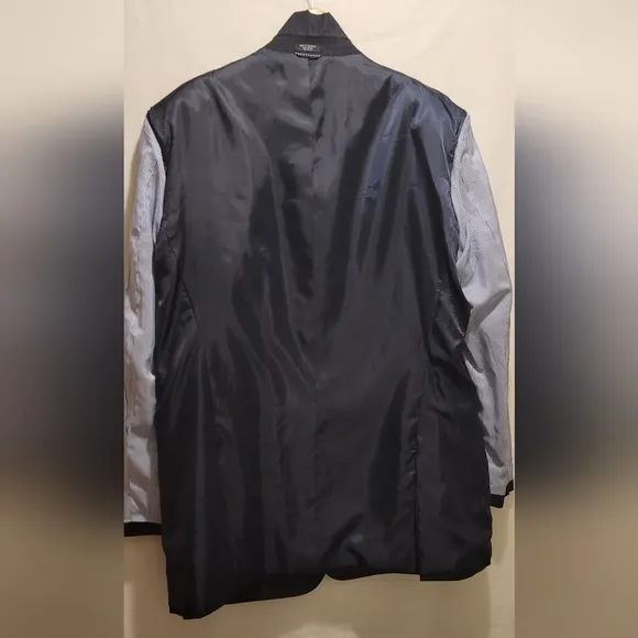 Tommy Hilfiger Mens Suit Jacket 48L Navy‎ Blue Pinstripe New Business