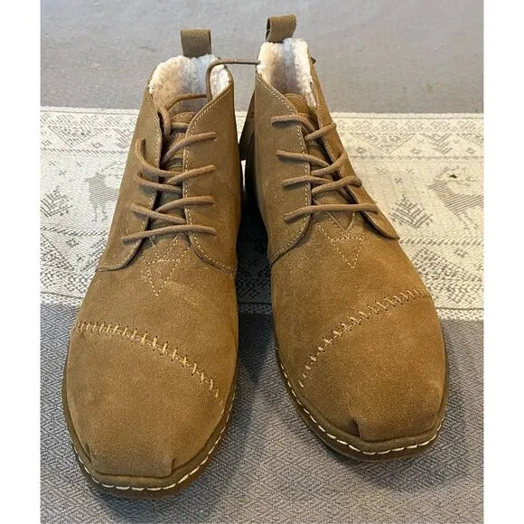 TOMS Toffee Suede Faux Shearling Men's Botas