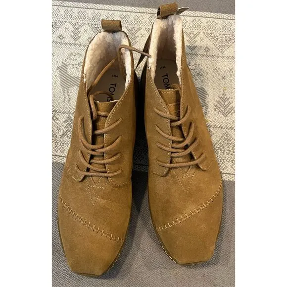 TOMS Toffee Suede Faux Shearling Men's Botas