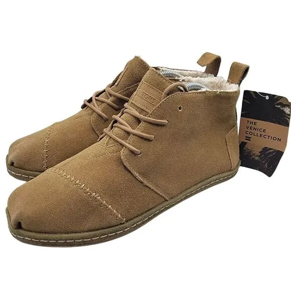 TOMS Toffee Suede Faux Shearling Men's Botas