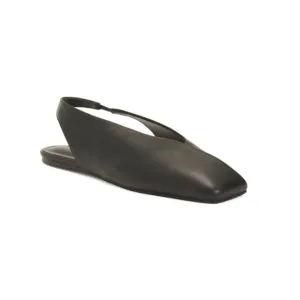 TONY BIANCO Black Leather Hoop Slingback Flats
