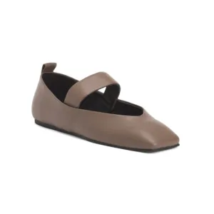 TONY BIANCO Brown Leather Hawaii Mary Jane Square Toe Flats