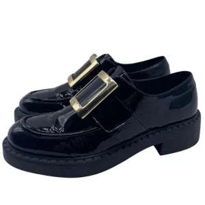 Tony Bianco Womens Shoes Leather Loafers Sz 9 Black Chunky Platform Modern Chic
