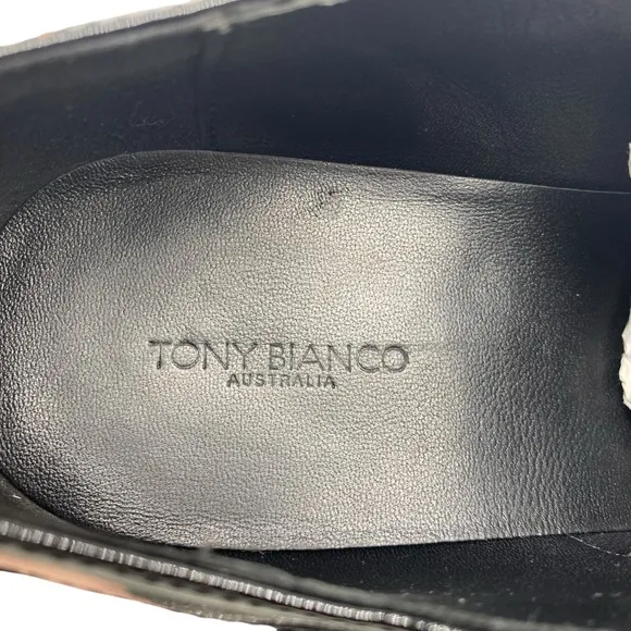 Tony Bianco Womens Shoes Leather Loafers Sz 9 Black Chunky Platform Modern Chic