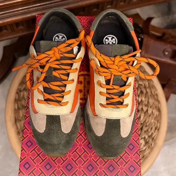 Tory Burch Annie Nylon Suede Sneakers