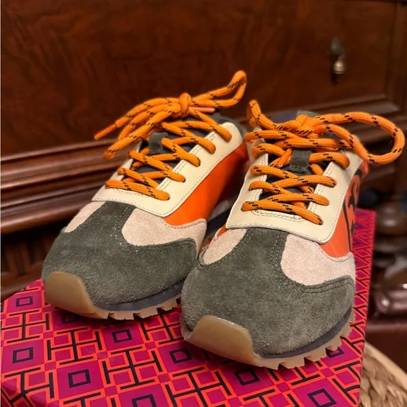 Tory Burch Annie Nylon Suede Sneakers