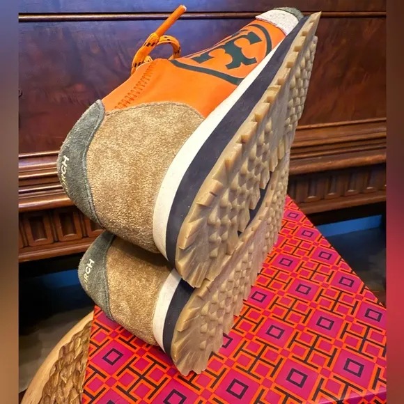 Tory Burch Annie Nylon Suede Sneakers