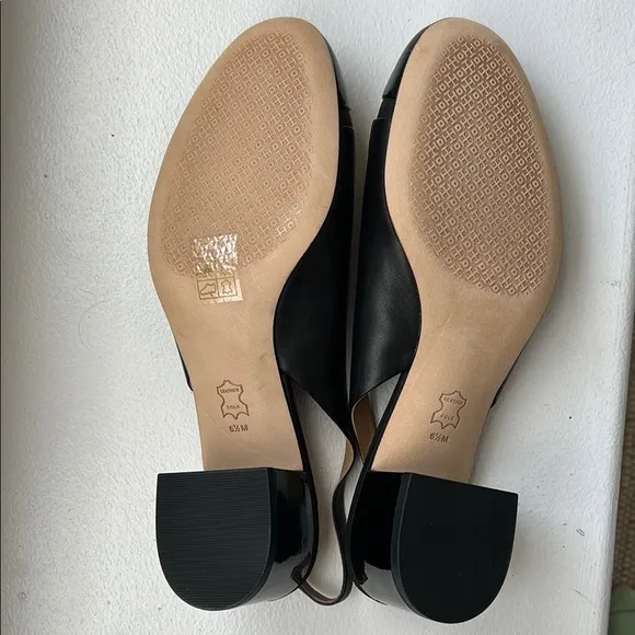 Tory Burch Black and Gold Women's Slingback Flats