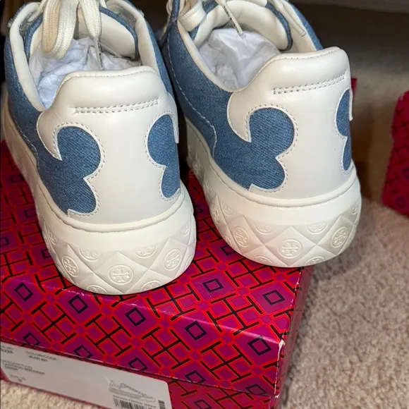 Tory Burch Blue and White Sneakers