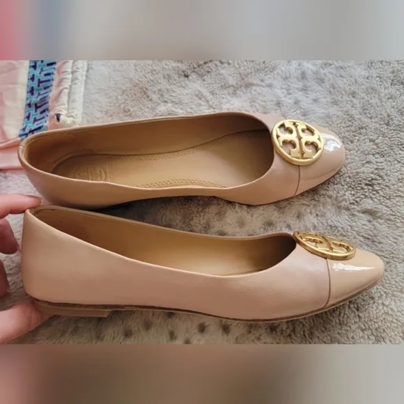 Tory Burch Chelsea Cap-toe Ballet Flats, Size 6