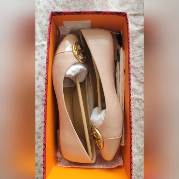 Tory Burch Chelsea Cap-toe Ballet Flats, Size 6