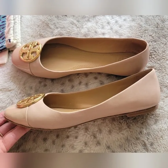 Tory Burch Chelsea Cap-toe Ballet Flats, Size 6